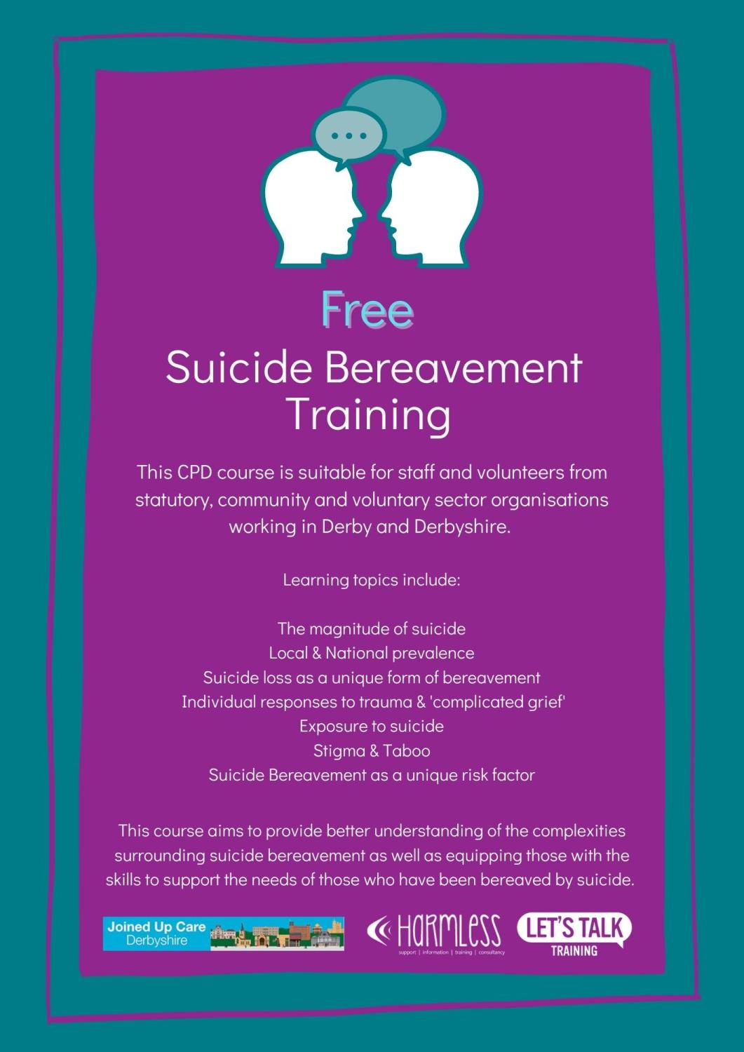 Free Suicide Bereavement Training Bassetlaw Cvs